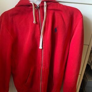 Polo by Ralph Lauren Red Zip-Up Hoodie Jacket